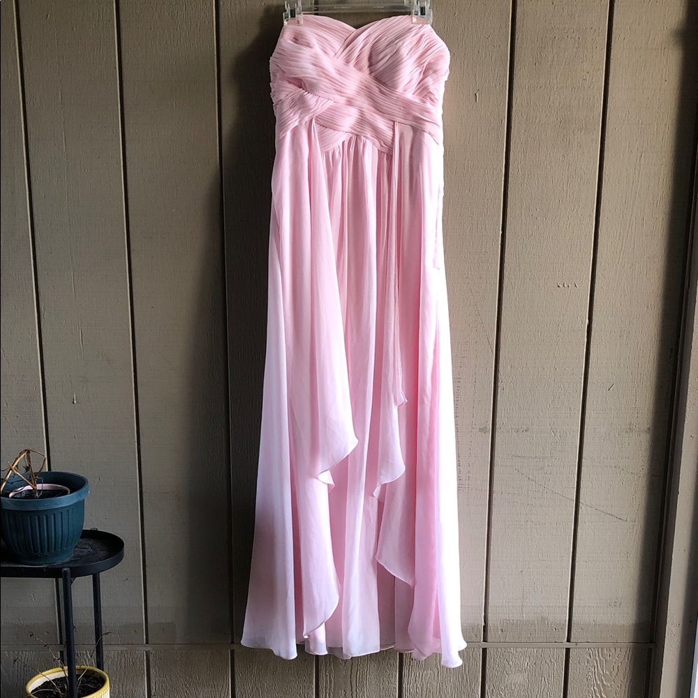 Elegant Pink Strapless Gown Dress